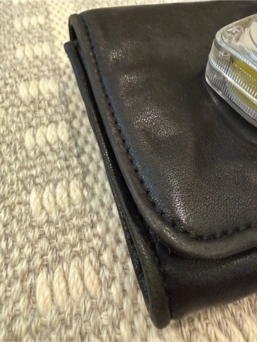 Michael Kors Black Clutch Wallet Black Leather with Gold Studs